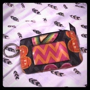 Vera Bradley Iconic Jen Zip ID in Ziggy Zinnia